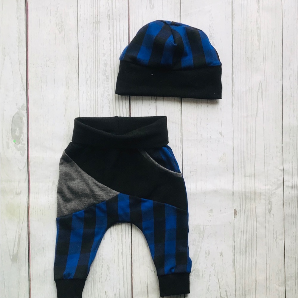 Joggers and hat